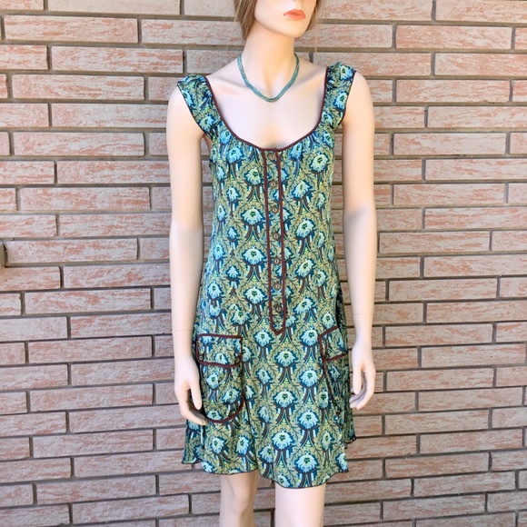 Free People Dresses & Skirts - 🦋Free people Silk Retro Floral Dress